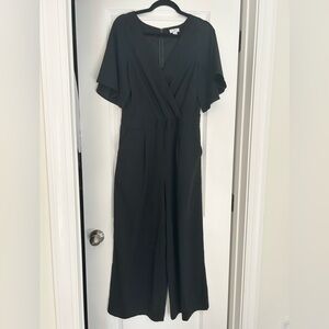 LOFT Black Flutter Sleeve Romper